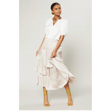 Satin Tiered Skirt - Light Taupe-skirt-The Little Tichel Lady