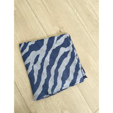 Waffled Zebra Print Turkish Cotton Squares - Blue-Squares-The Little Tichel Lady