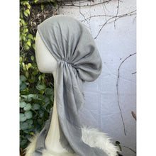 Turkish Cotton Metallic Solid Pretied w/ Long Tails - Silver/Gray-pretieds-The Little Tichel Lady
