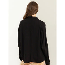 Oversized Tunic Top - Black-Tops-The Little Tichel Lady