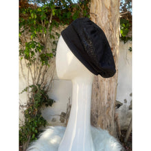 Embellished Hat - Size #2 Black Texture-Hat-The Little Tichel Lady