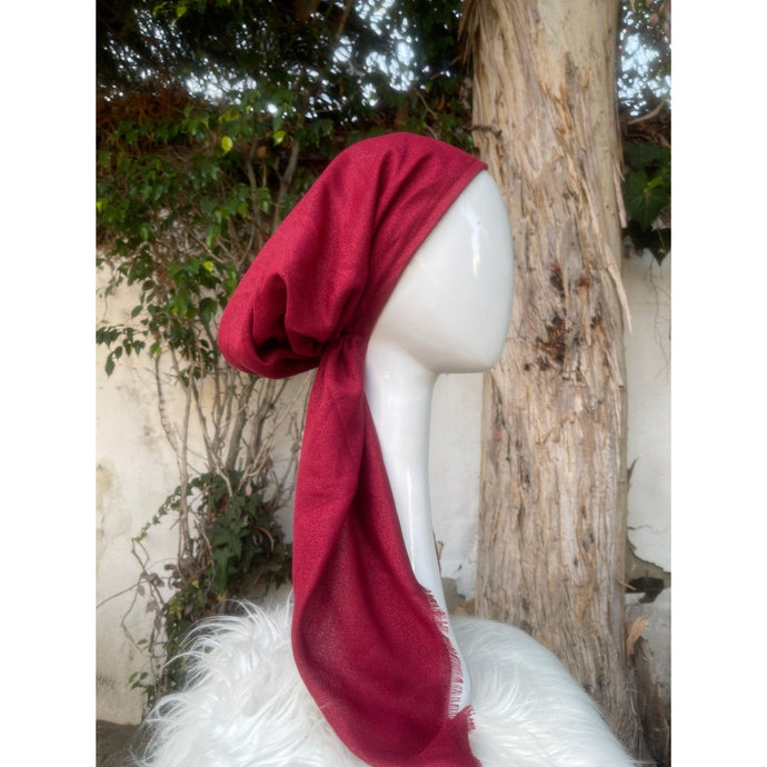 Turkish Cotton Metallic Solid Pretied w/ Long Tails - Ruby-pretieds-The Little Tichel Lady