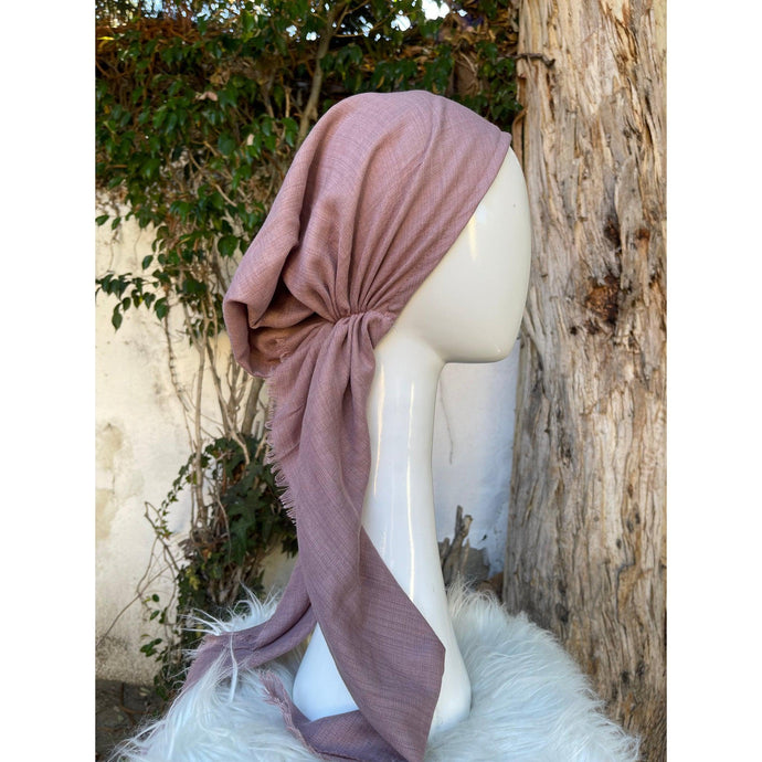 Turkish Cotton Textured Pretied w/ Long Tails - Mauve-pretieds-The Little Tichel Lady