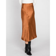 Rust Satin Slip Skirt-skirt-The Little Tichel Lady