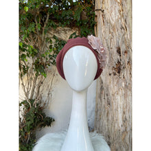 Embellished Cotton Beret - Medium/Large, Rosey/Brown Ruffles-Beret-The Little Tichel Lady