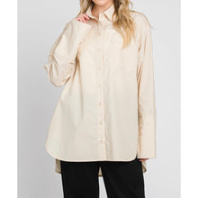 Oversized Cotton Blouse - Latte-Tops-The Little Tichel Lady