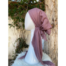 Turkish Cotton Textured Pretied w/ Long Tails - Pale Plum-pretieds-The Little Tichel Lady