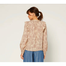Printed Ruffle Blouse - Rose-Tops-The Little Tichel Lady