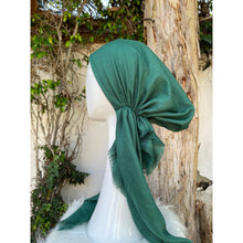 Turkish Cotton Metallic Solid Pretied w/ Long Tails - Kelly Green-pretieds-The Little Tichel Lady