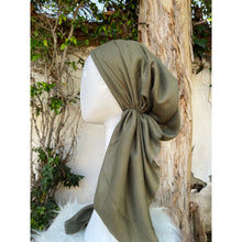 Turkish Cotton Metallic Solid Pretied w/ Long Tails - Olive-pretieds-The Little Tichel Lady