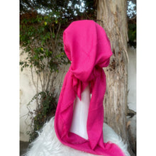 Turkish Cotton Metallic Solid Pretied w/ Long Tails - Hot Pink-pretieds-The Little Tichel Lady