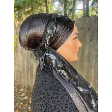 Exquisite Sequins & Satin Long Wrap - Black/Silver-Long Wrap-The Little Tichel Lady