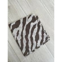 Waffled Zebra Print Turkish Cotton Squares - Neutral/Brown-Squares-The Little Tichel Lady