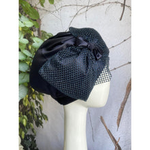 Elegant Headcover - Navy Shimmer Bow-Specialty Items-The Little Tichel Lady