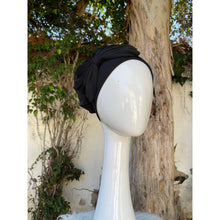 Slip-on Hat w/ Bow Detail - Black Textured (Smaller Head Circumferences)-Hat-The Little Tichel Lady