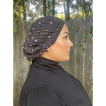 Studded Ribbed Beret - Gray-Berets/ Snoods-The Little Tichel Lady