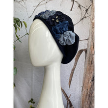 Embellished Cotton Beret - Medium/Large, Navy/Navy-Beret-The Little Tichel Lady