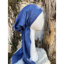Turkish Cotton Metallic Solid Pretied w/ Long Tails - Azure Blue-pretieds-The Little Tichel Lady