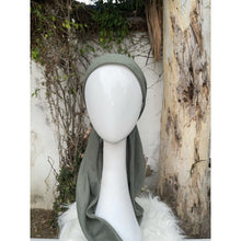 Turkish Cotton Textured Solid Pretied w/ Long Tails - Olive-pretieds-The Little Tichel Lady