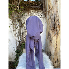 Turkish Cotton Textured Solid Pretied w/ Long Tails - Purple/Gray-pretieds-The Little Tichel Lady